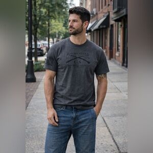 Grunt Style Charcoal Tee with Rifle Emblem